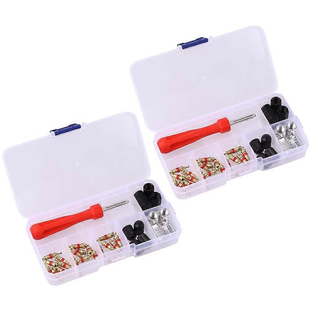 Bicycle Tire Remover Wrench Driver Set For Tire Servicing 1.5X1.5cm Size Tire Core Installation 66Pcs Aluminum Alloy