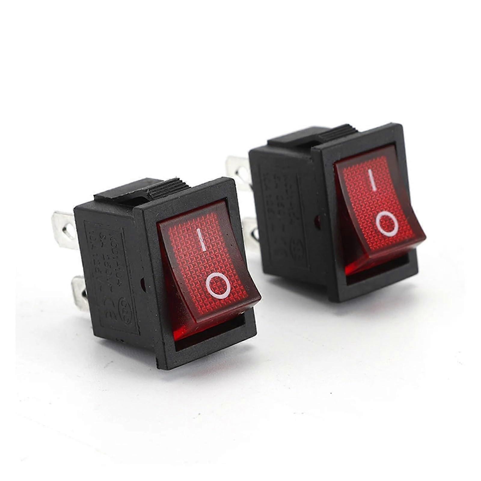 ONOff Rocker Switch with LED Light Illuminate 6A250V 10A125V KCD Toggle Rocker Switch with 4Pin Terminal 220V Red Led Illuminate