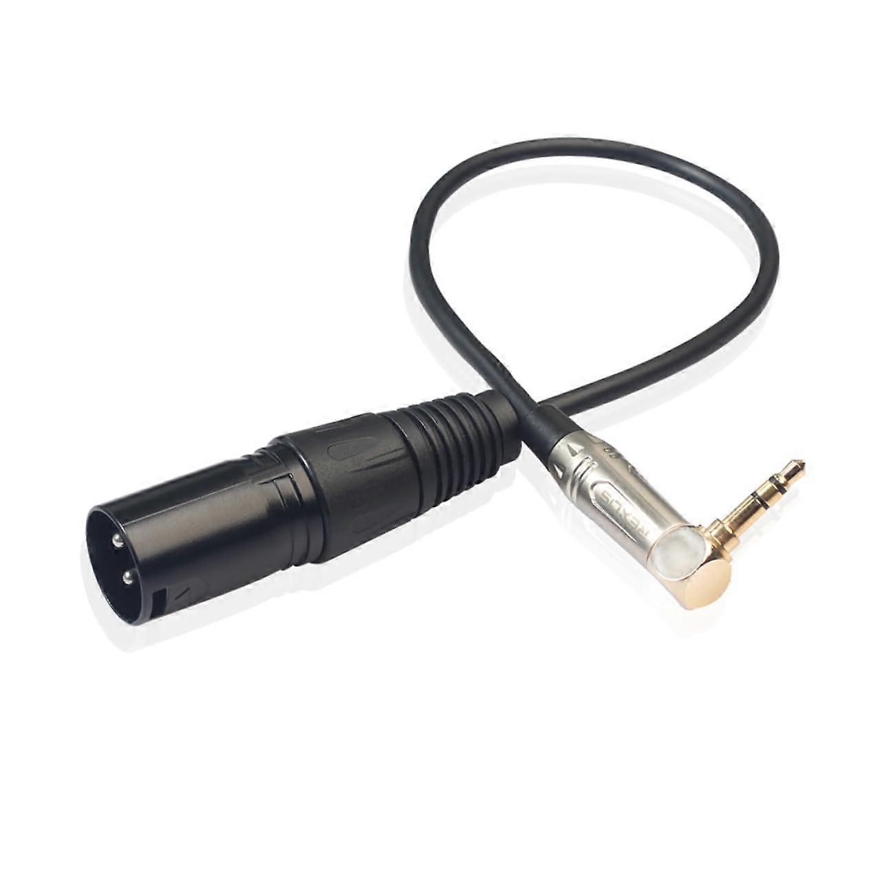 XLR adapter cable with angled connector, durable for microphones and audio equipment