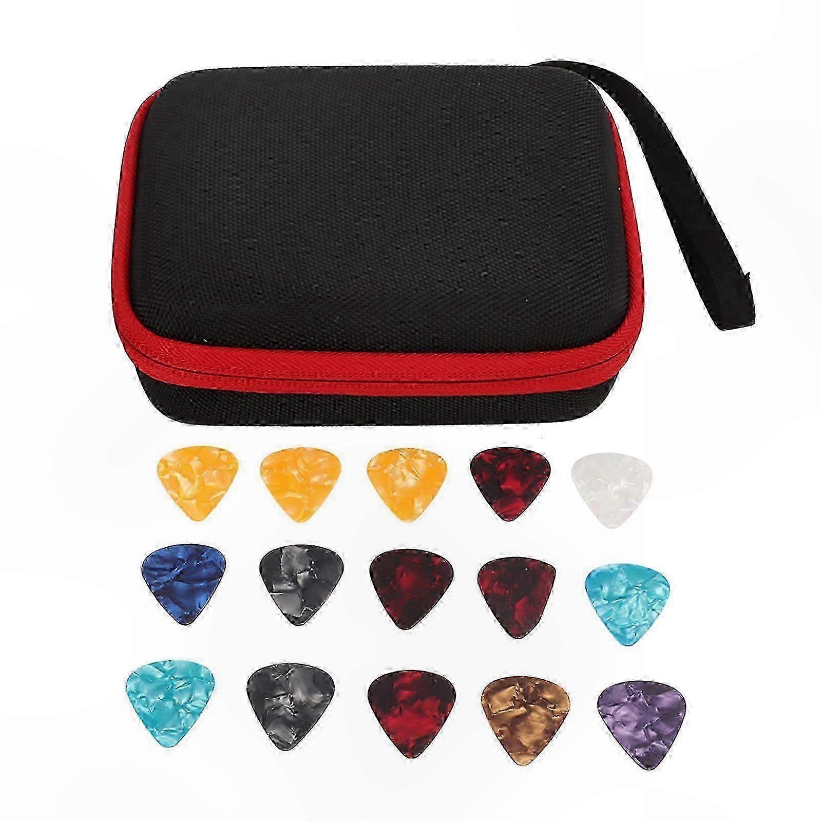 EVA Guitar Pick Storage Case with 15 Picks - Waterproof and Durable Solution