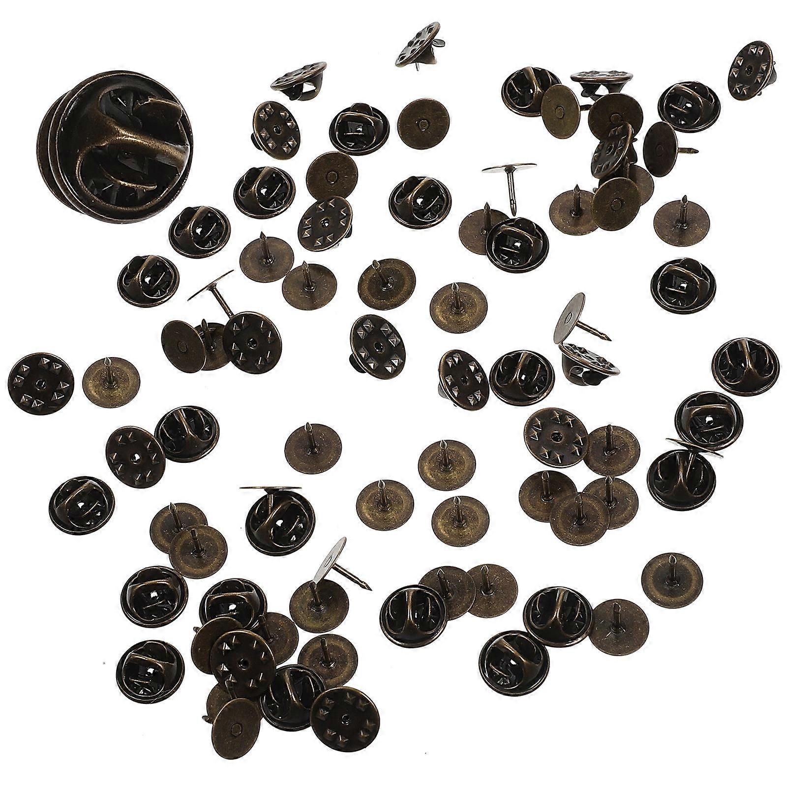 Pins With Backs Locking Pin Badge Pin Back Craft Making Square Copper Lightweight Portable 50Sets
