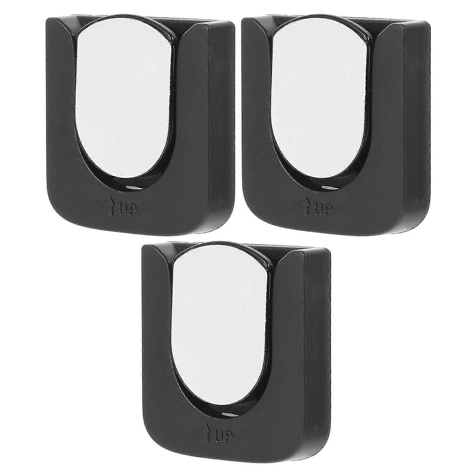 Magnetic Remote Control Holder 3Set For Bedroom Use Compact Design Black Strong Magnet Adsorption