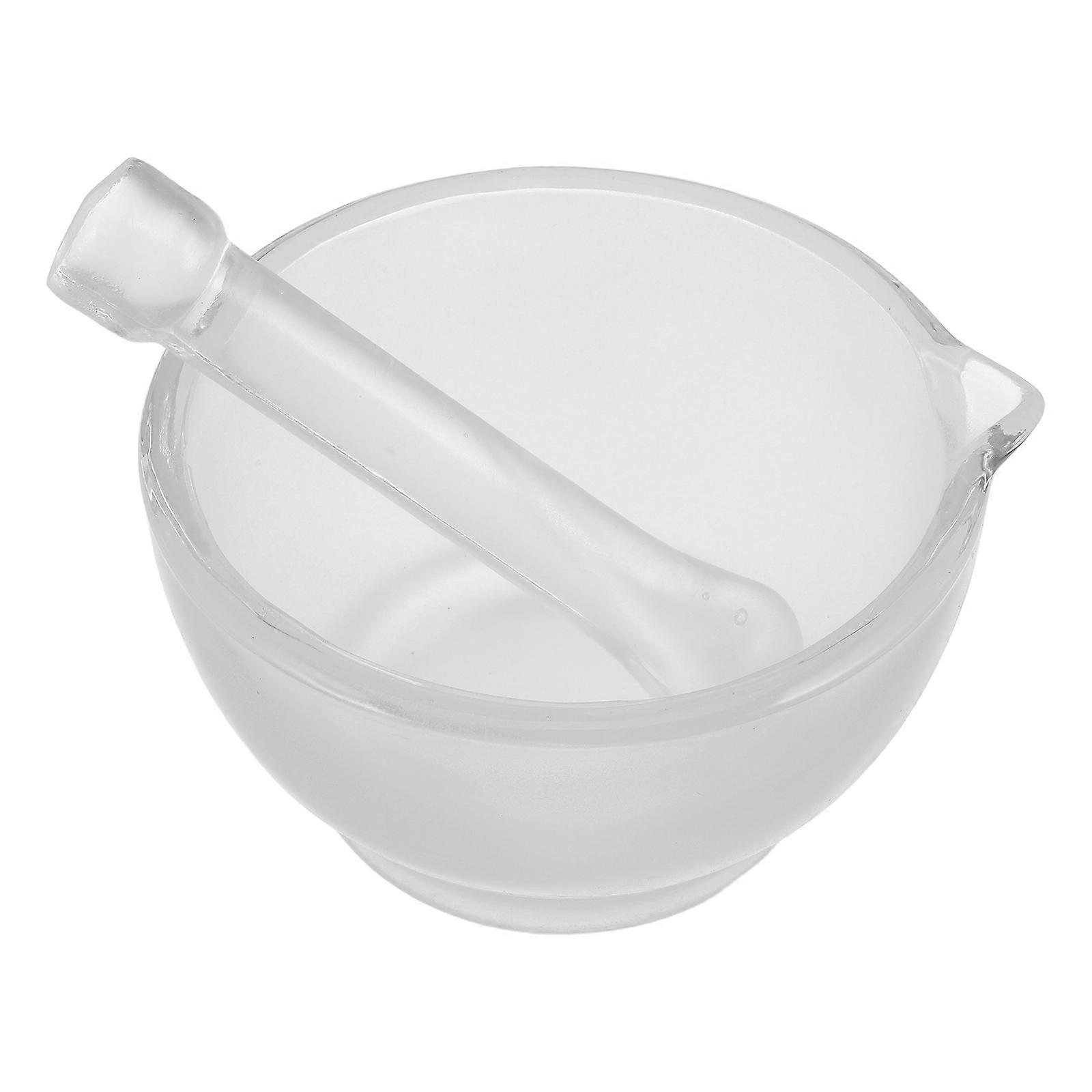 White Glass Mortar and Pestle Set for Lab Use Durable Easy to Clean 1 Set