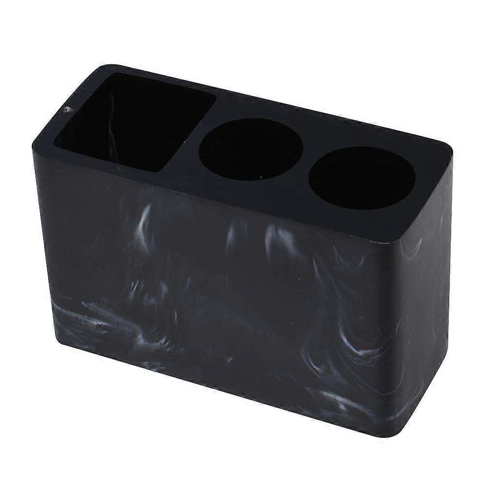 Black Resin Toothbrush Holder with Draining Hole for Bathroom Use Elegant Style Keeps Counter Organized 4.7x3.1 Inches
