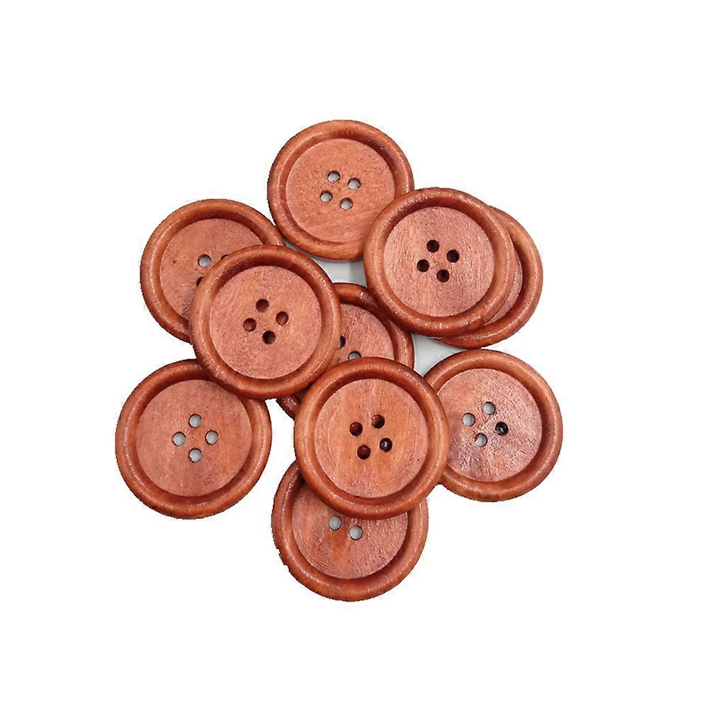 Durable 30Pcs Wood Decorative Buttons Round Shape Ideal For Sewing Knitting Crafts For