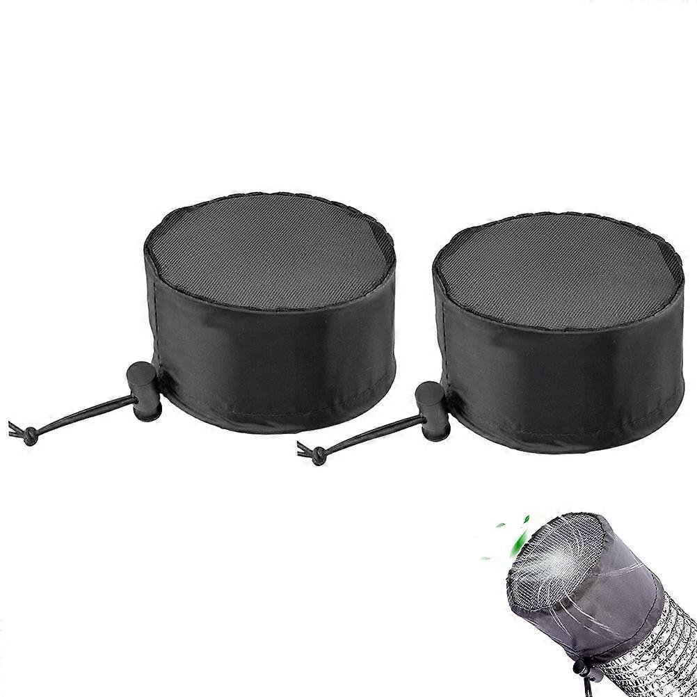 Black Vent Covers for Plant Grow Tent Made of Oxford Cloth Mesh with Elastic Band and Buckle Adjustable Size 2 Pieces