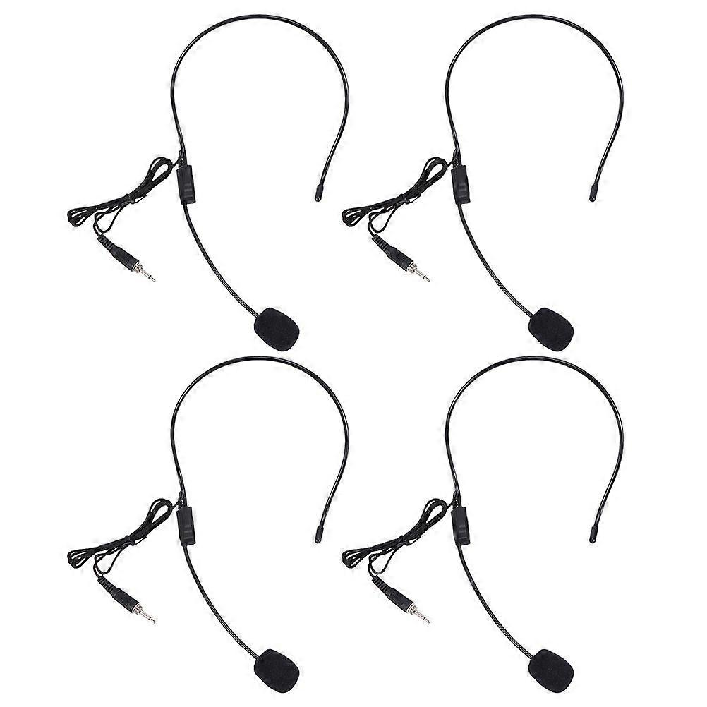 4PCS Wired Microphone Earhook Voice Amplifier Mic Headset Microphone Supply