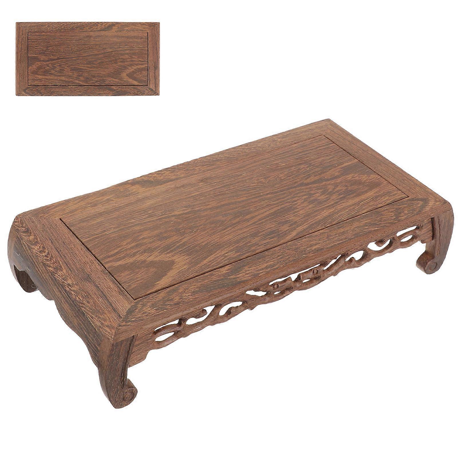 Ornamental Wooden Display Base For Flowerpots And Sculptures 12.58X6.48X2.87In 1Pack