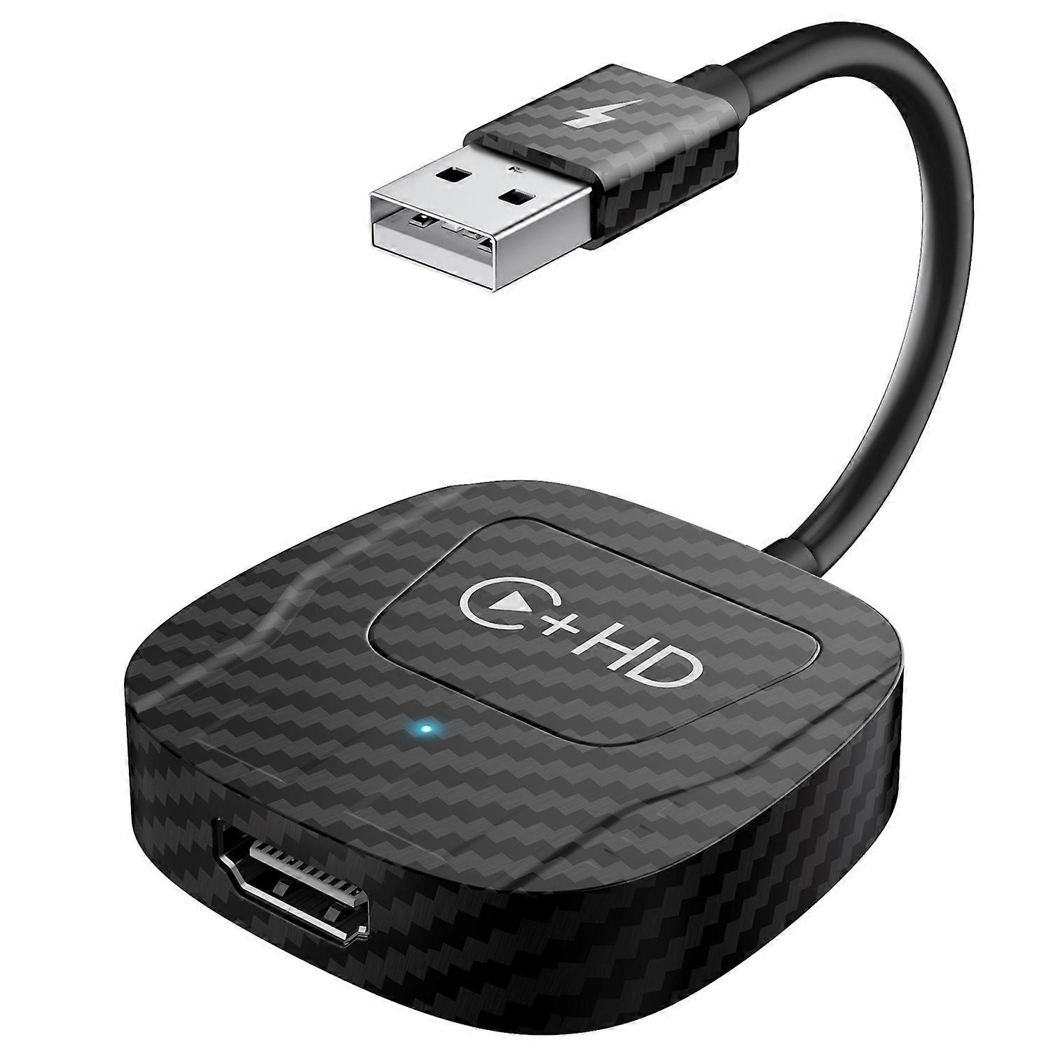 Wired to Wireless CarPlay Auto Adapter USB + HDMI Square