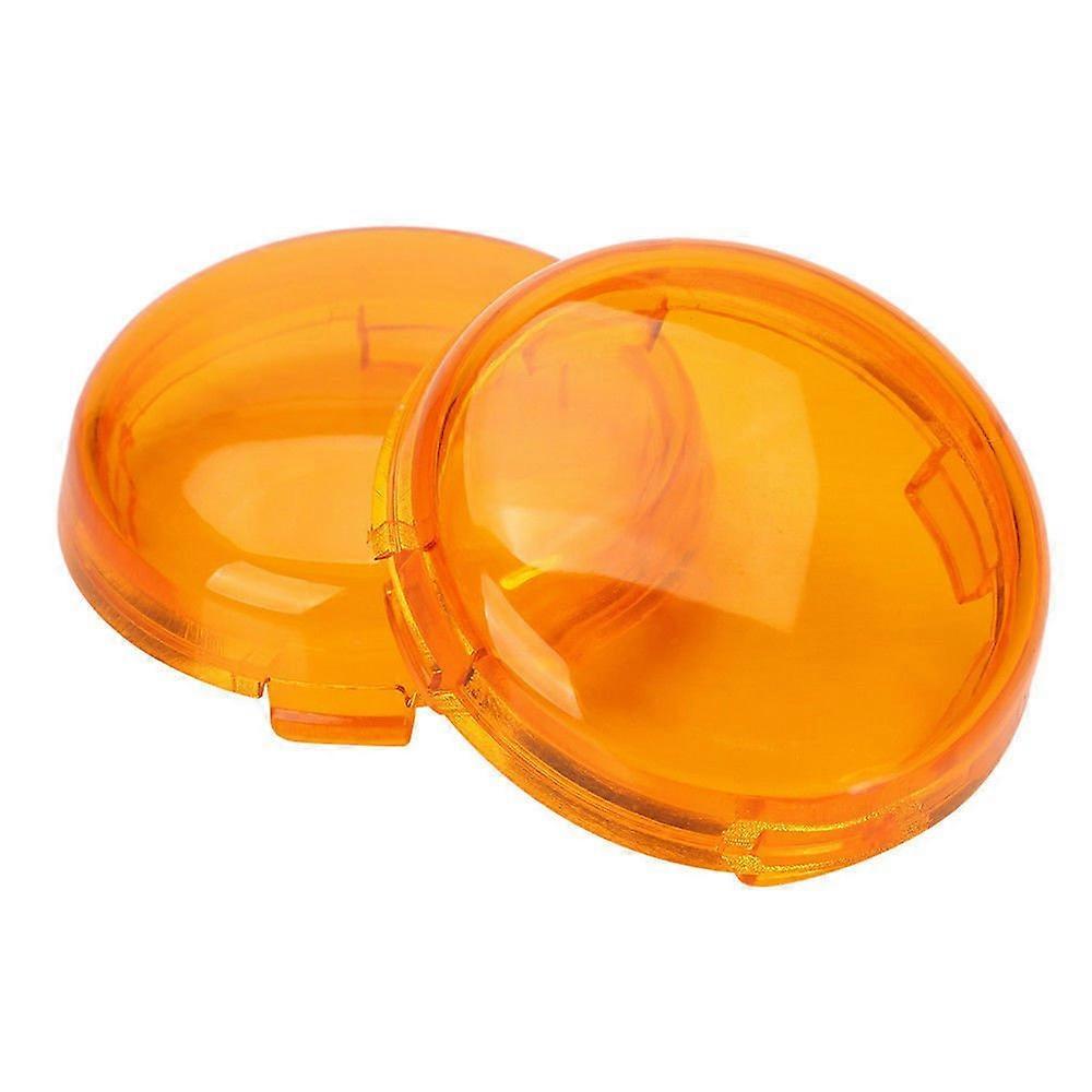 Amber Indicator Lens Cap Lenses for Harley-Davidson Motorcycles - 2-Pack, Durable Plastic, Easy Installation