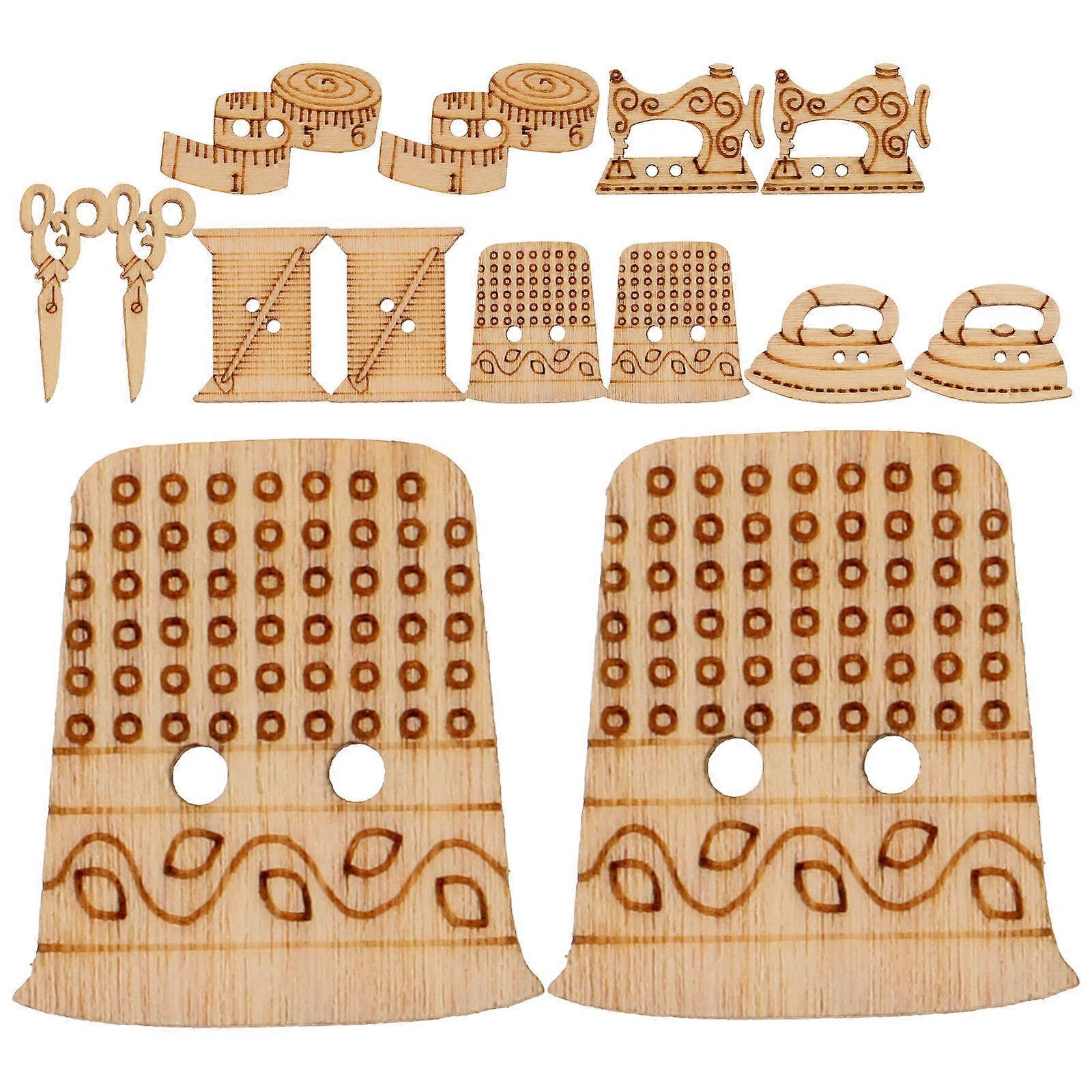 Craft Sewing 50Pcs Scissor Shape Assorted Design For Crafts Khaki Wood Material Excellent For Craft Enthusiasts
