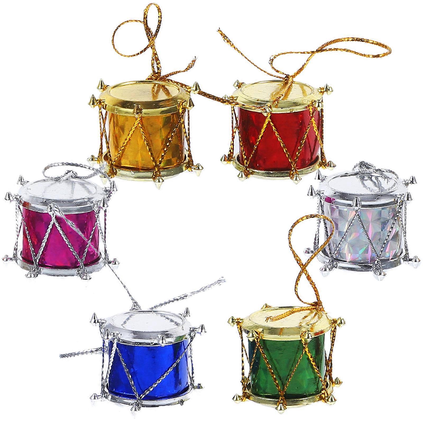 Drum Shaped Plastic Ornaments, and Non-fading for Holiday Decor