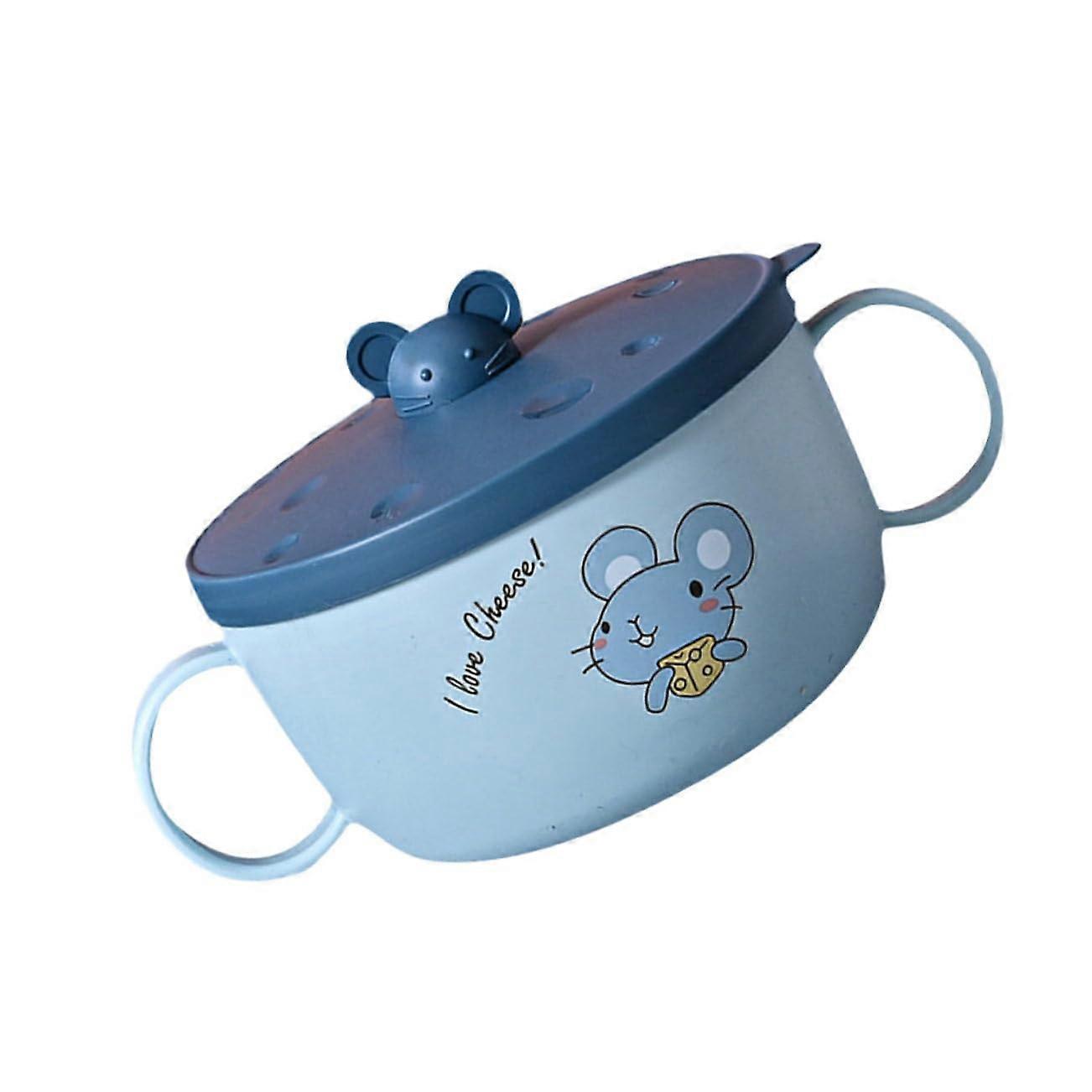 650 ml Stainless Steel Soup Bowl with Handle and Lid for Kids, Child-Friendly Design, Easy to Clean, Durable for Soups and Snacks