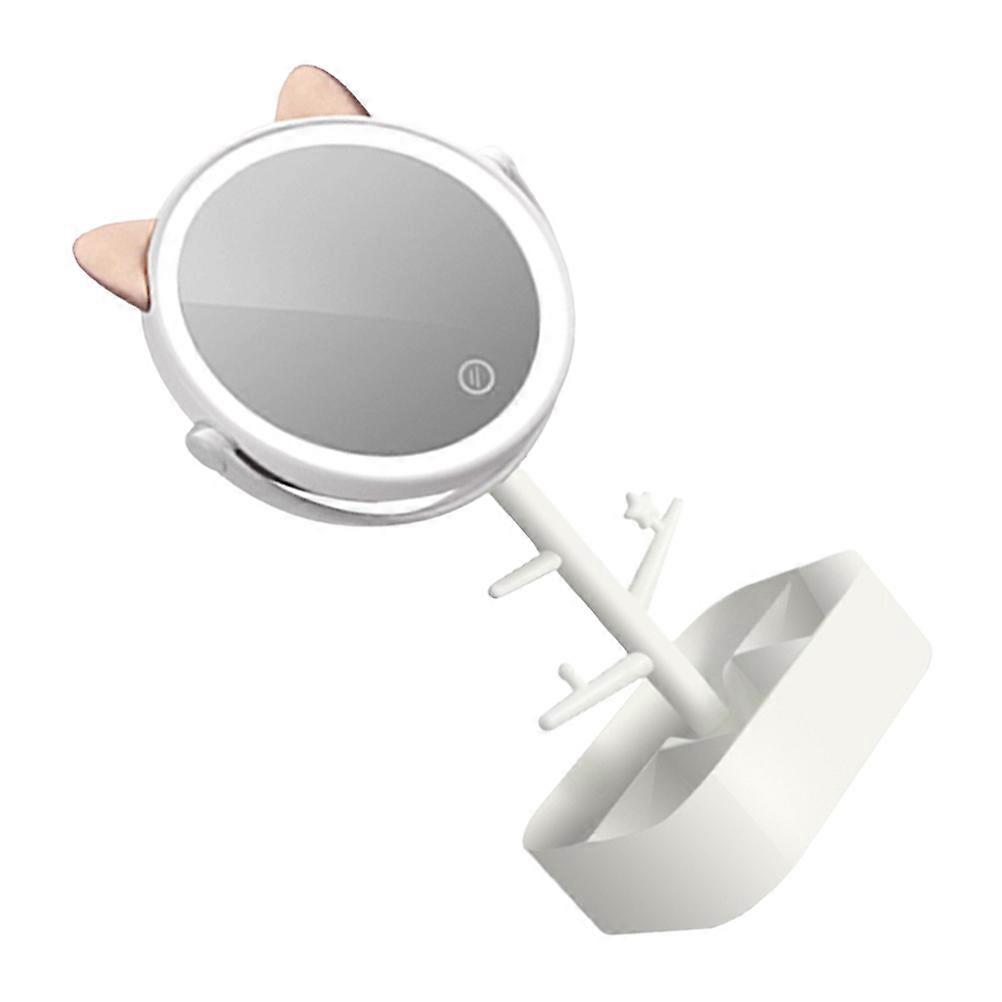 360 Swivel Makeup Mirror With Storage Function Suitable For Women And Makeup Enthusiasts 15X9X27CM 1Pack