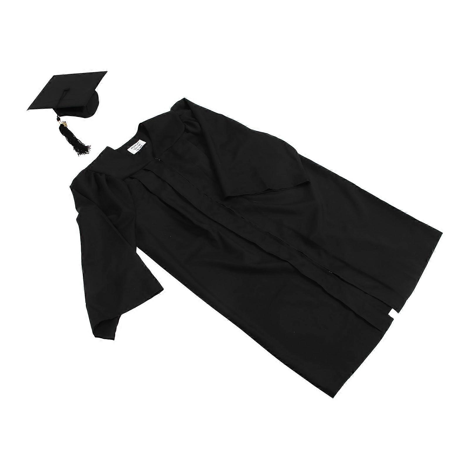 Black Graduation Gown Set with Tassel for High School and College Students Size 45