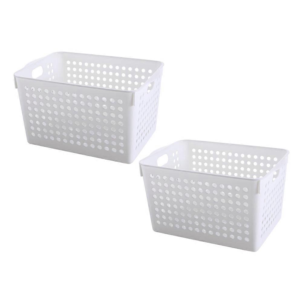White PP Material Storage Box for Home Use and Safe 2 Pieces Organizing Basket