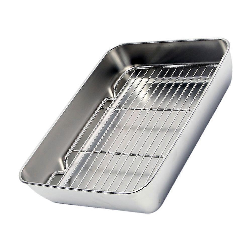 1 Set Premium Stainless Steel Baking Pan with Rack – Roasting and Baking Bakeware for Family Meals and Gatherings