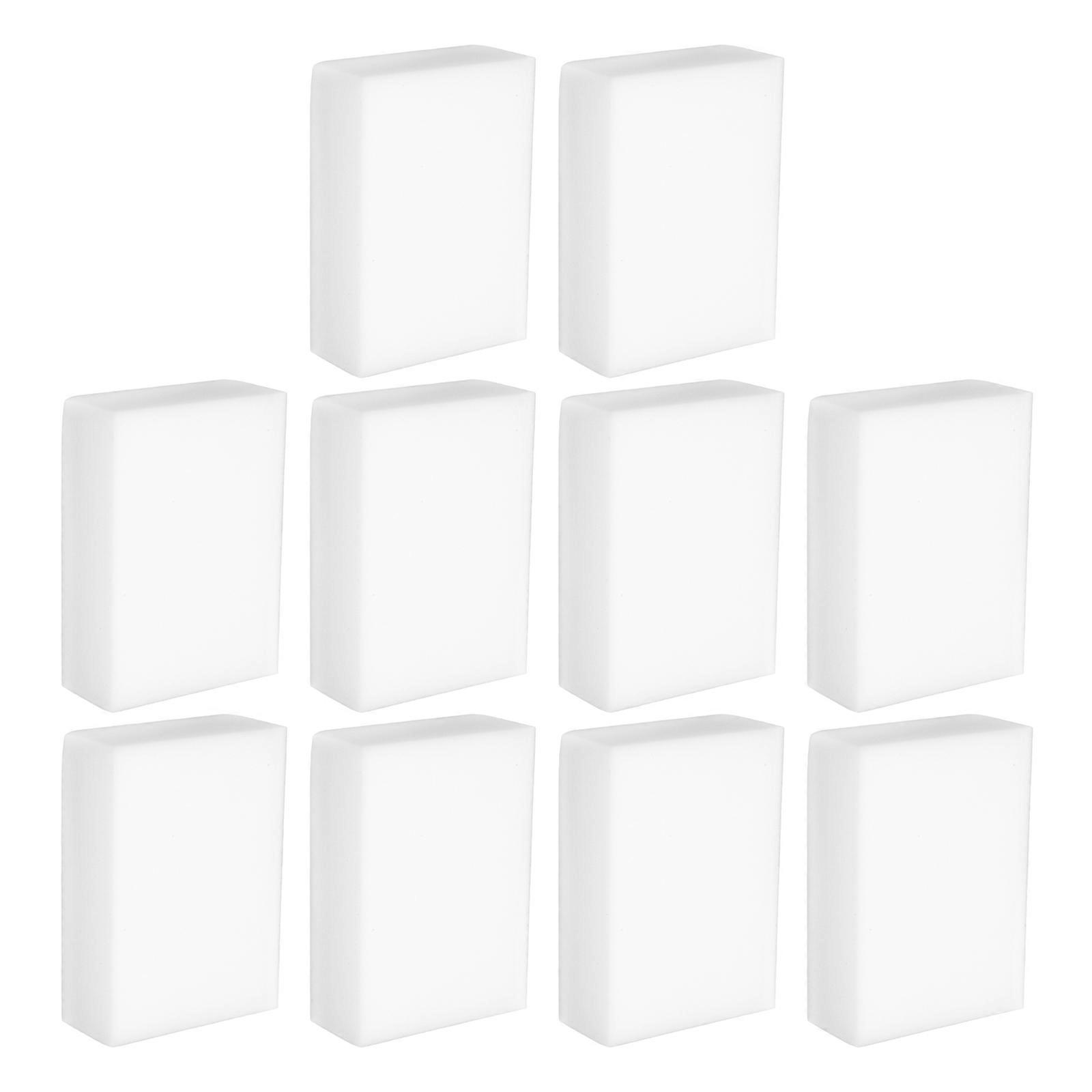 Kitchen Cleaning Sponge 10Pcs White Grime Cleaning Dish Washing Scrubber For Kitchen Utensils Efficient Surface Coverage