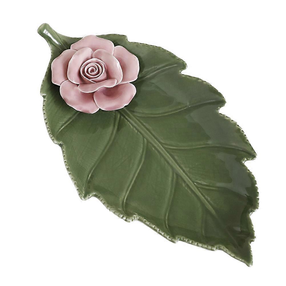 Green Ceramic Storage Tray for Home Use 1Pcs Practical Handmade Plate