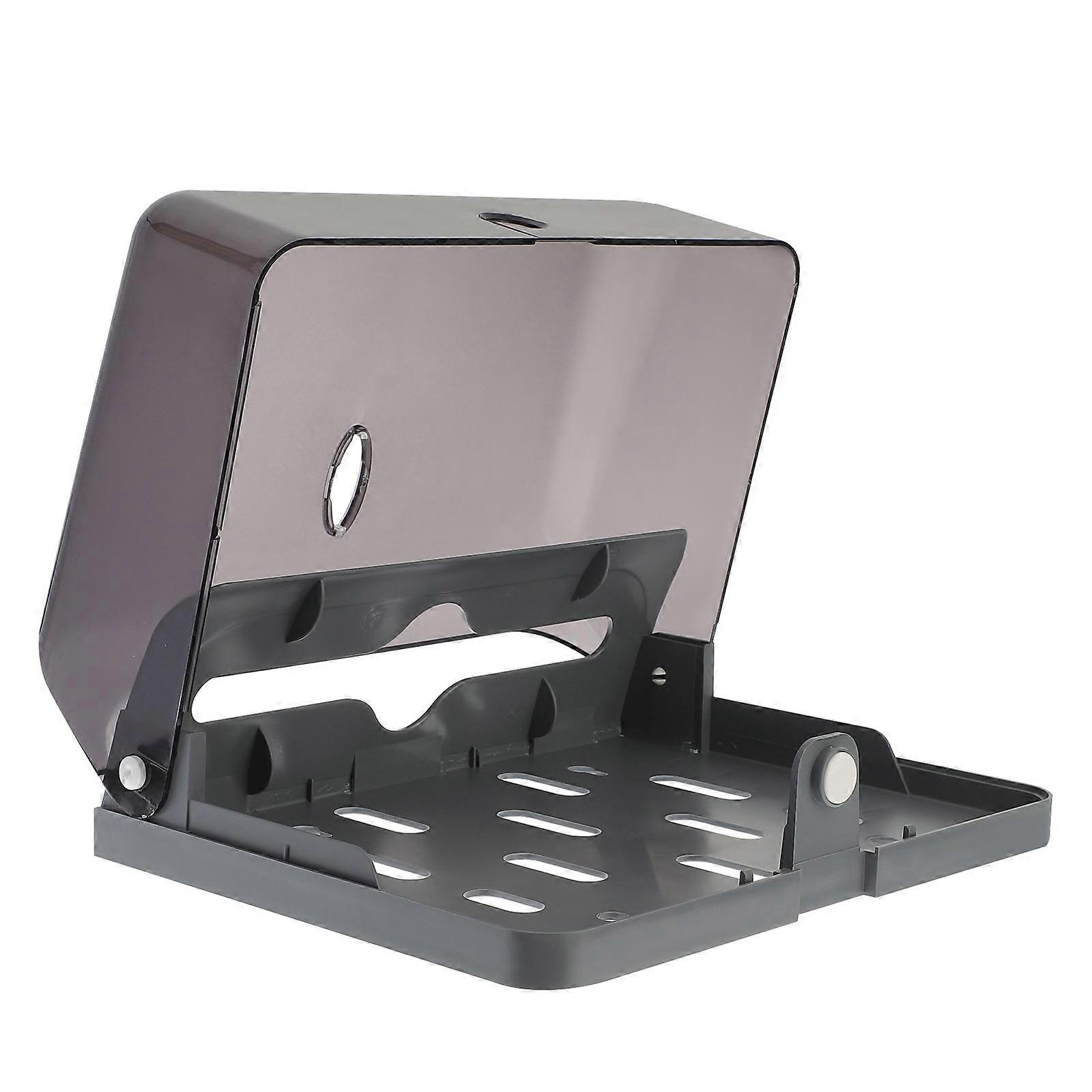 Grey ABS Wall Mounted Tissue Box for Tissue Storage with Cover Easy to Install 7.5 x 5.5 x 3.5 Inches