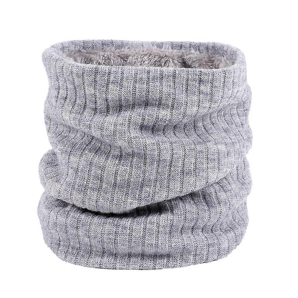 Windproof Double-Layer Light Grey Knit Neck Warmer Accessory For Clothing 1Pcs