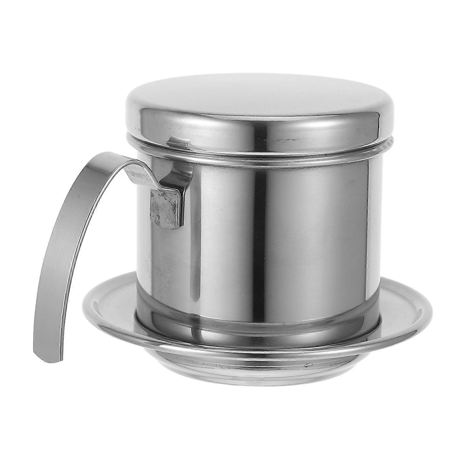 Stainless Steel Vietnamese Coffee Drip Filter Single Cup with Design for Home, Kitchen, or Office Use