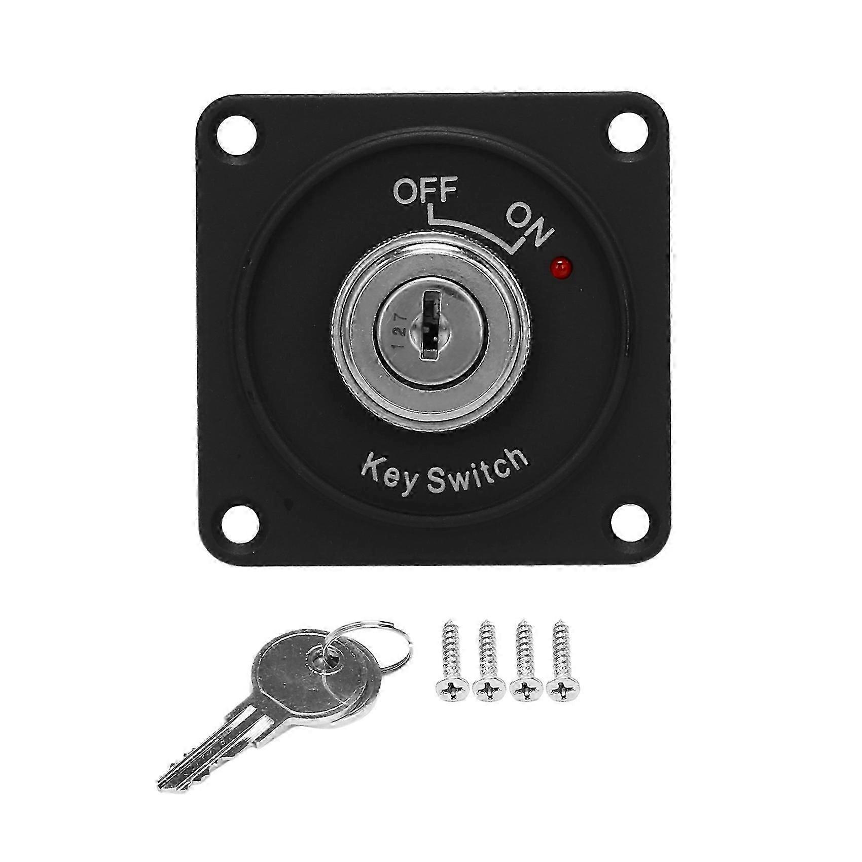 Panel de interruptor de encendido universal de 12 V para coche, barco, motocicleta, 2 posiciones con 2 llaves