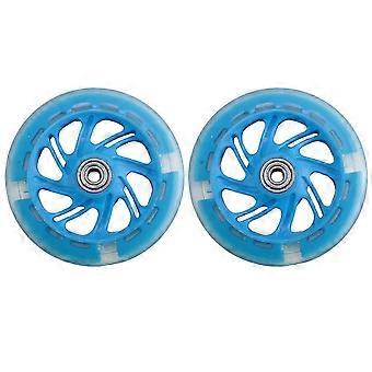 1 par 120 mm LED blinkende hjul med lejer for/bag, blå