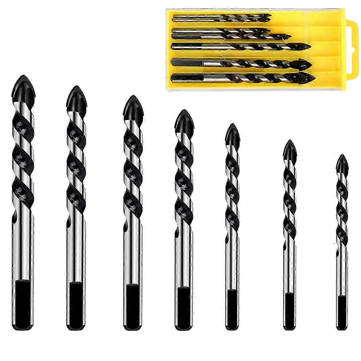 7 Piece Multi-material Drill Bit Set For Tile, Concrete, Brick, Glass, Plastic