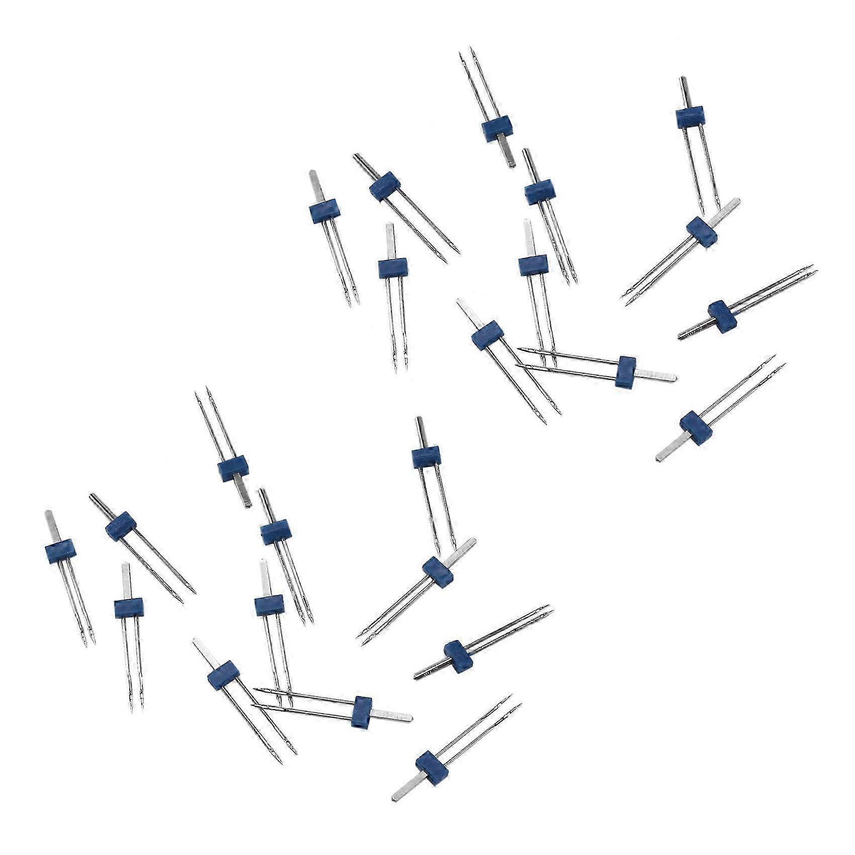 24 Pieces Twin Needles, Double Twin Needles with Plastic Box for Sewing Machine, 3 Sizes Mixed 2.0M