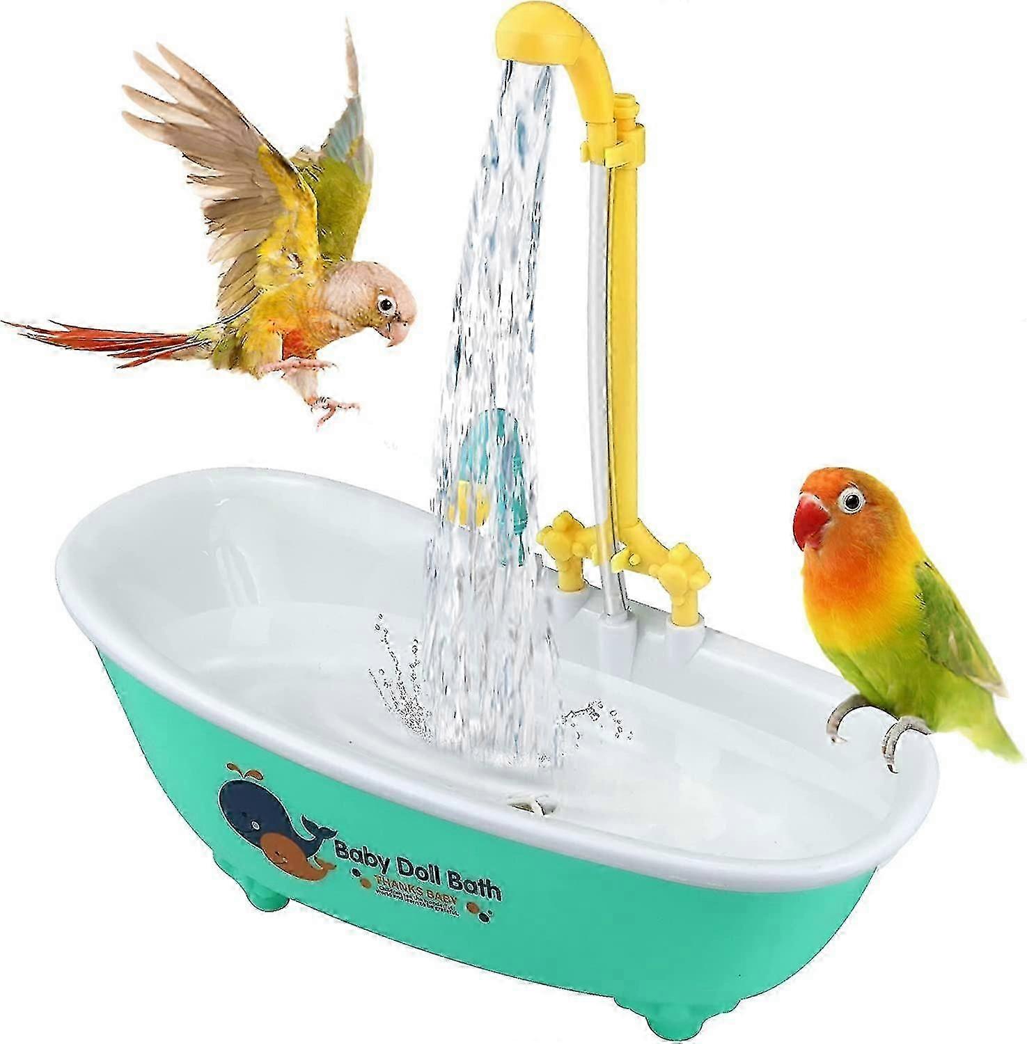 Parrot Bird Vasca Da Bagno Per Gabbia, Vasca Automatica Elettrica Con Rubinetto E Doccia, Bagni Uccelli Con Fontana Doccia