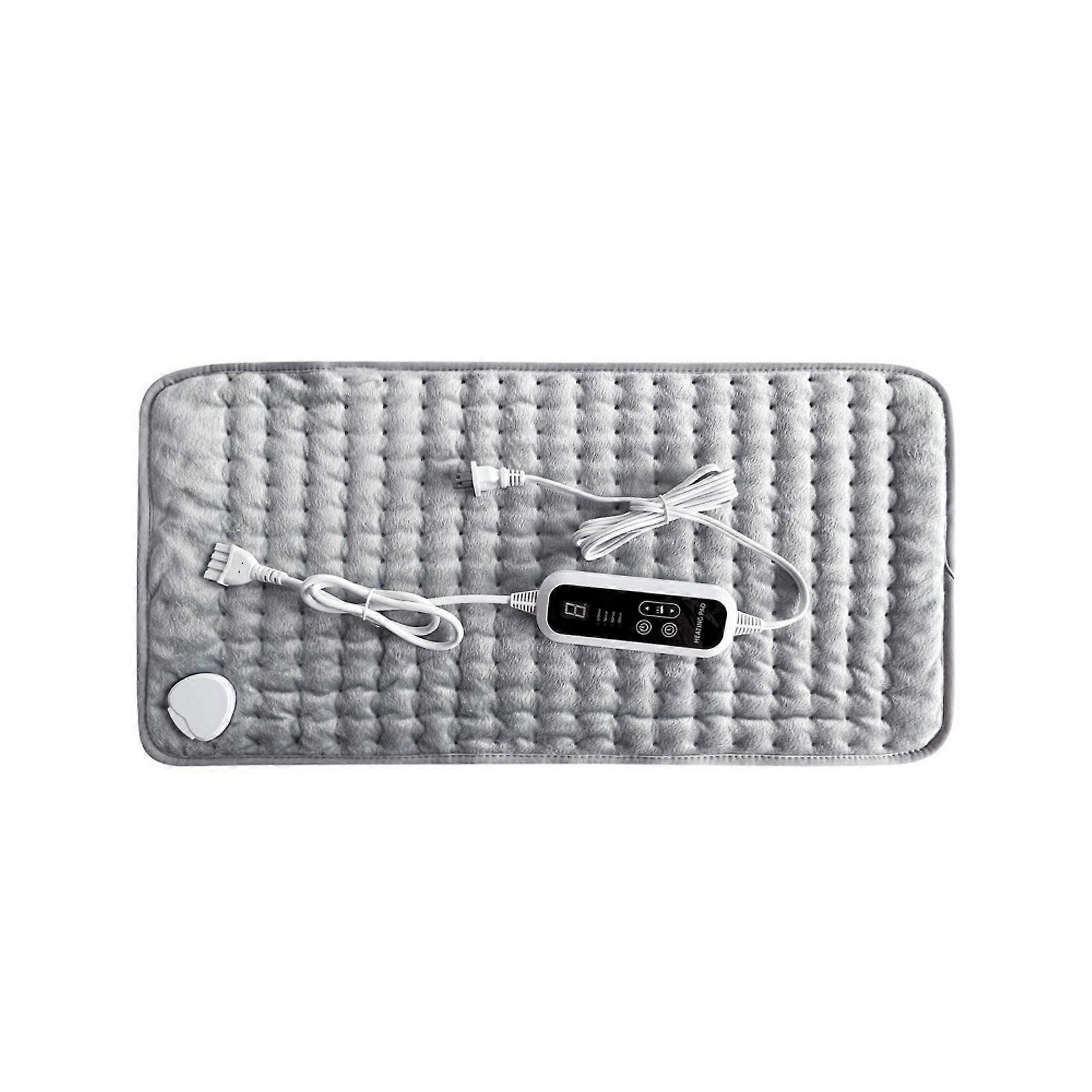 Programmable Electric Heating Pad With Safety Design Soft Crystal Flannel Heated Blanket For Home Office Cold Weather Silver