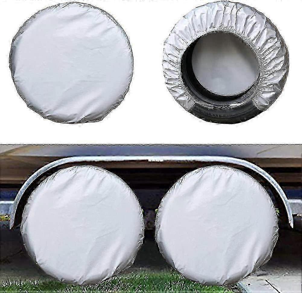 Paquet de 4 housse de pneu de rechange de camping-car imperméable pour camping-car, protecteur de roue anti-corrosion durable pour les voyages en plein air et le camping