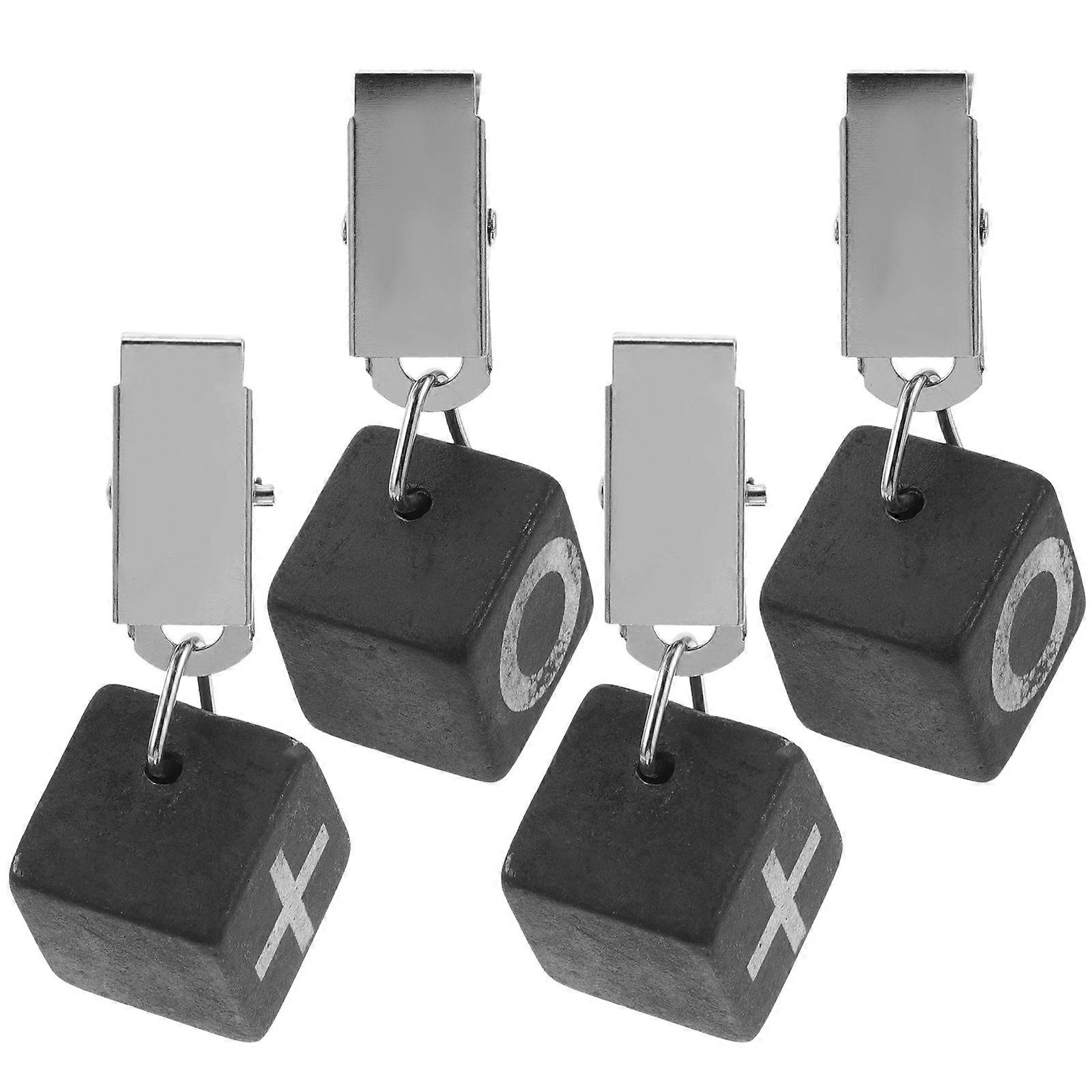 4 قطع مقاطع مفرش المائدة: الثقيلة الثقيلة الجدول القماش المعلقات في الهواء الطلق غطاء الجدول حامل المشبك للحفلات زينة الجدول أسود