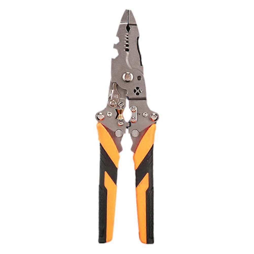 Multifunctional Wire Stripping Tool High Carbon Steel Electrician Pliers with Crimping Cutting Winding Functions for Narrow Spaces