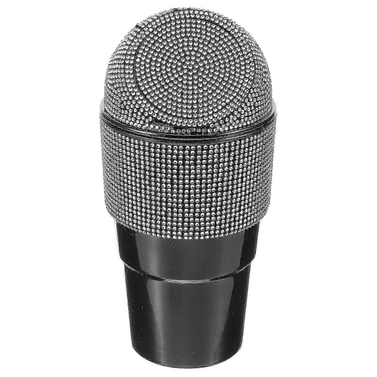 Car Trash Can Creative Car Garbage Bin Bling Rhinestone Garbage Can for Vehicle