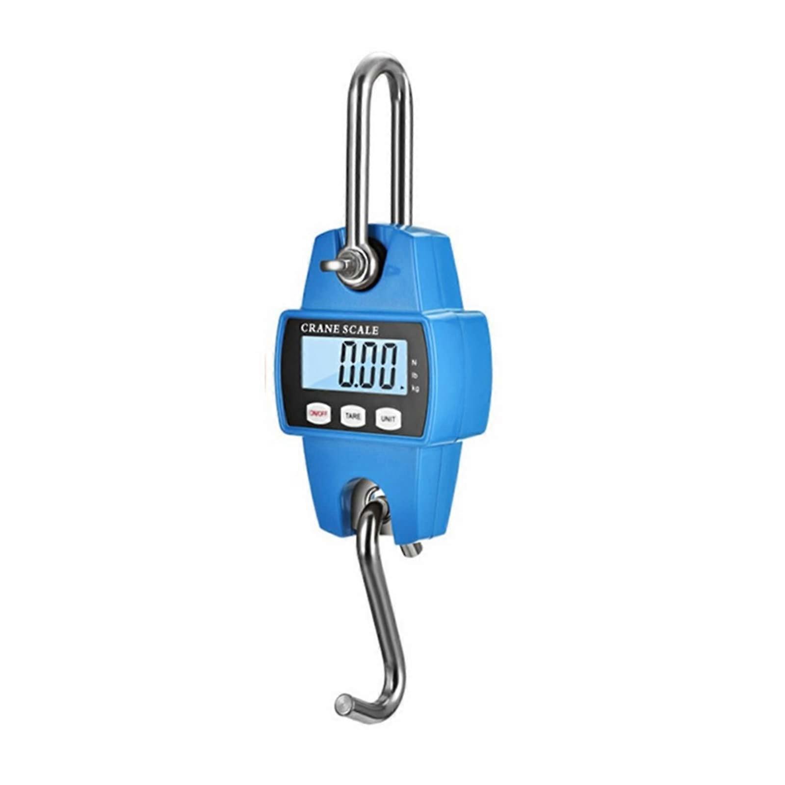 Digital Crane Scale, 300 LCD Electronic Hanging Scale Stainless Steel Hook (Blue)