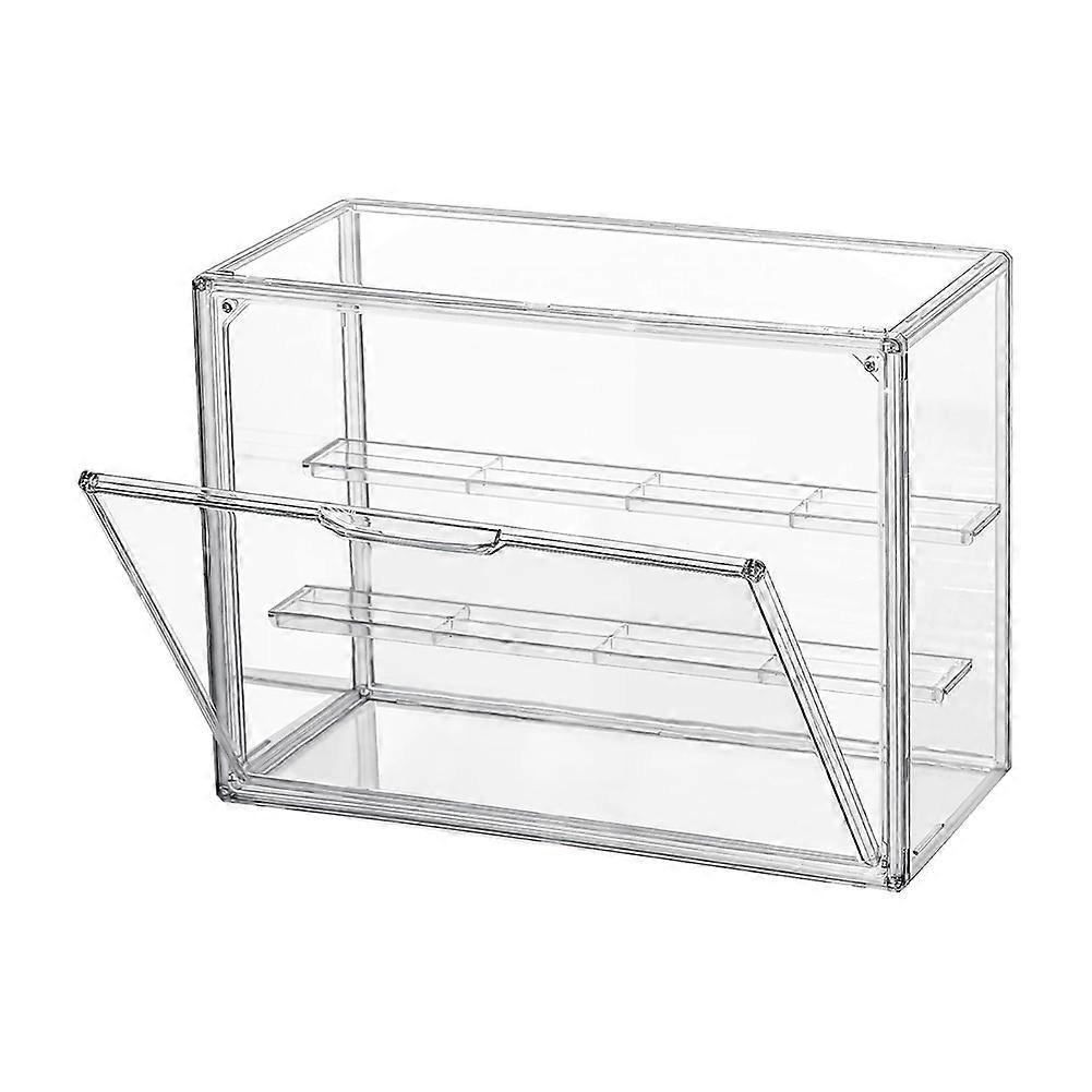Clear Acrylic Display Case 3 Tier Display Shelf, Stackable Protection Showcase with Magnetic Door for Action Figures