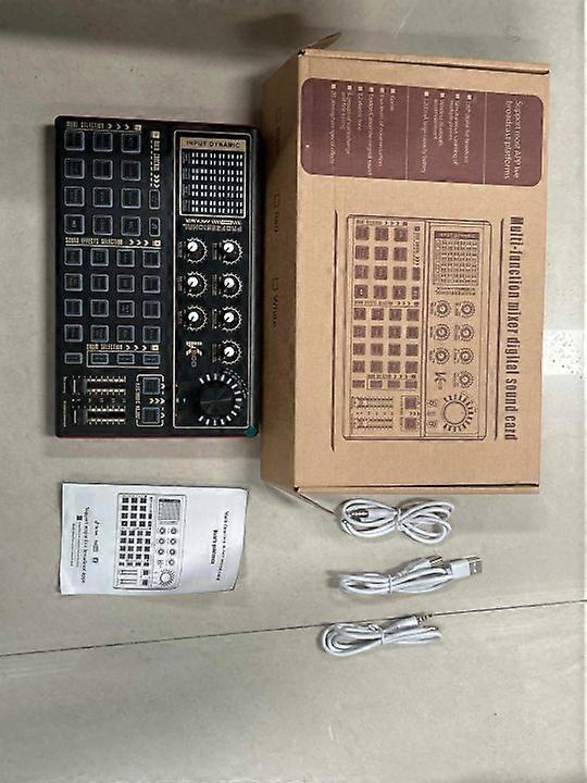 K300 Live Sound Card Sound Board with Multiple DJ Mixer Effects Voice Changer and LED Light for Streaming Podcasting Game Recording