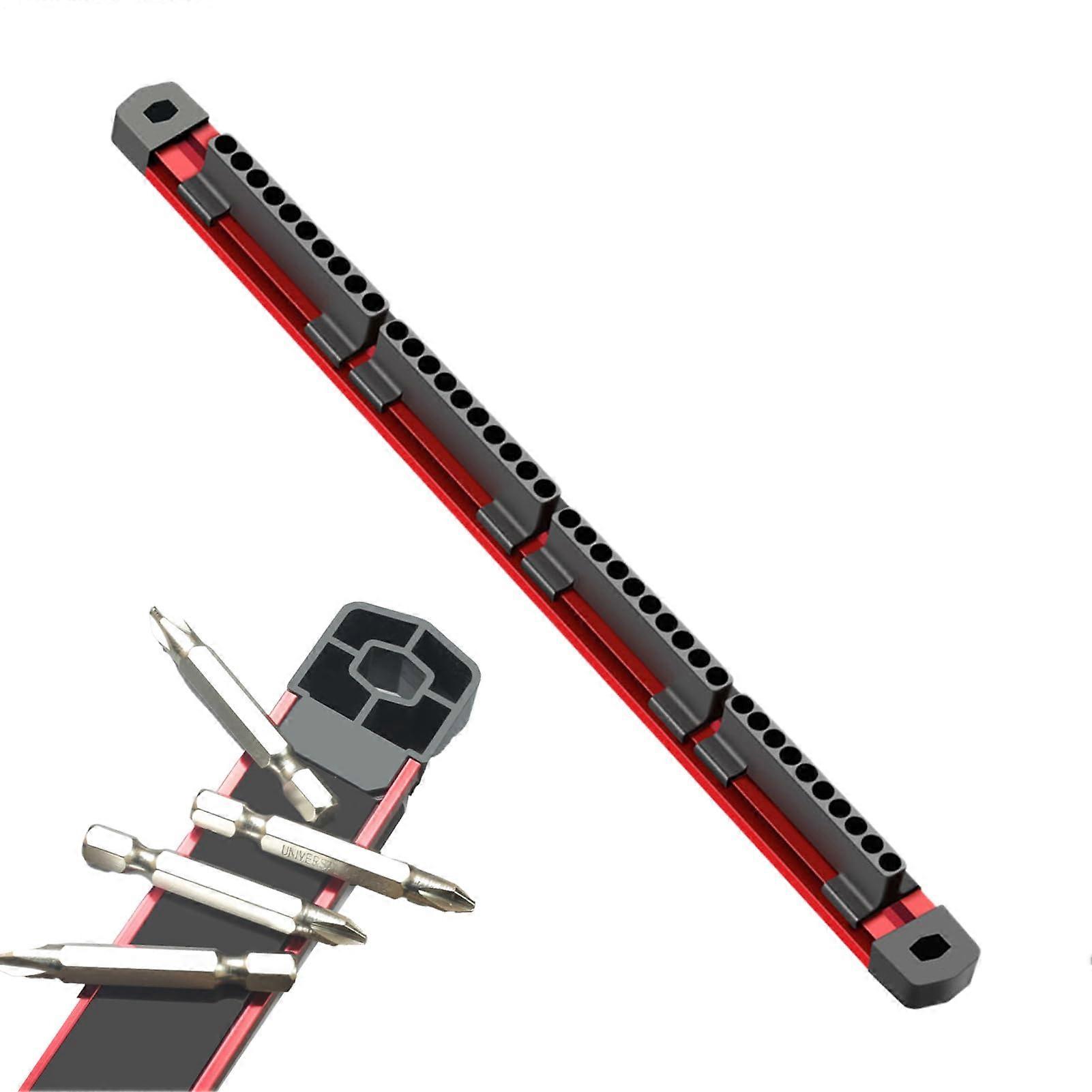 Magnetic Bit Holder Rack 40-Slot Wall Mounted Screwdriver Bit Organizer for Power Tools Woodworking Garage Use