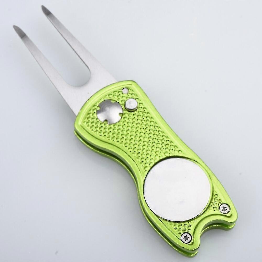 Foldable Golf Divot Repair Tool With Golf Ball Marker