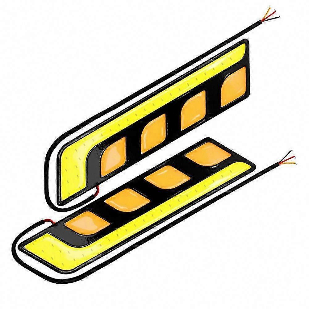 2Pcs Dual Color LED Bulbs White Amber Car COB Daytime Running Lights Turn Signal DRL Waterproof Auto Fog Lamp 12V