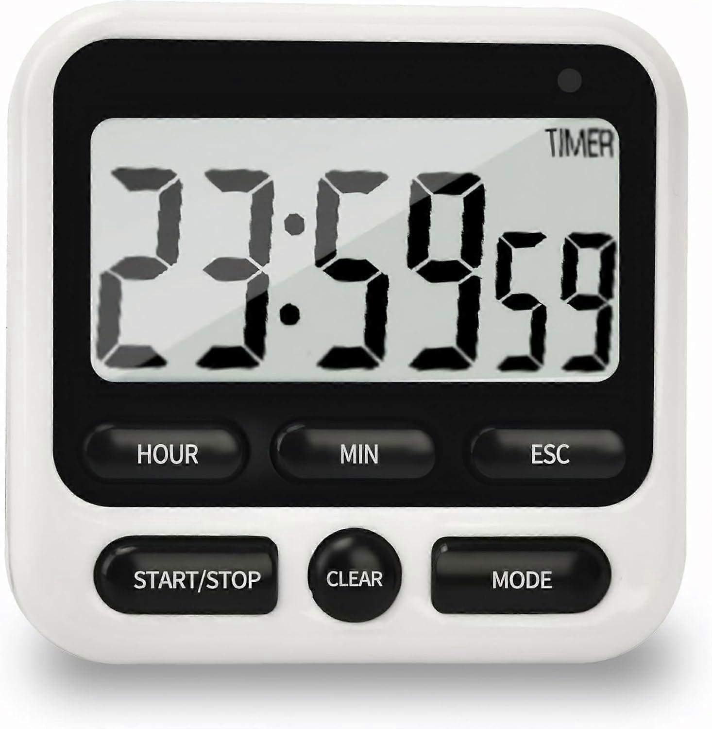 Digital Kitchen Timer 24 Hour Clock and Alarm Function with Silent