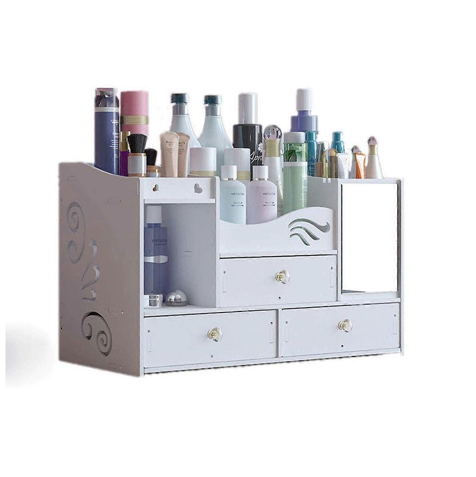 Cosmetic Organisers Multilayered Makeup Box Drawer Type with Mirror