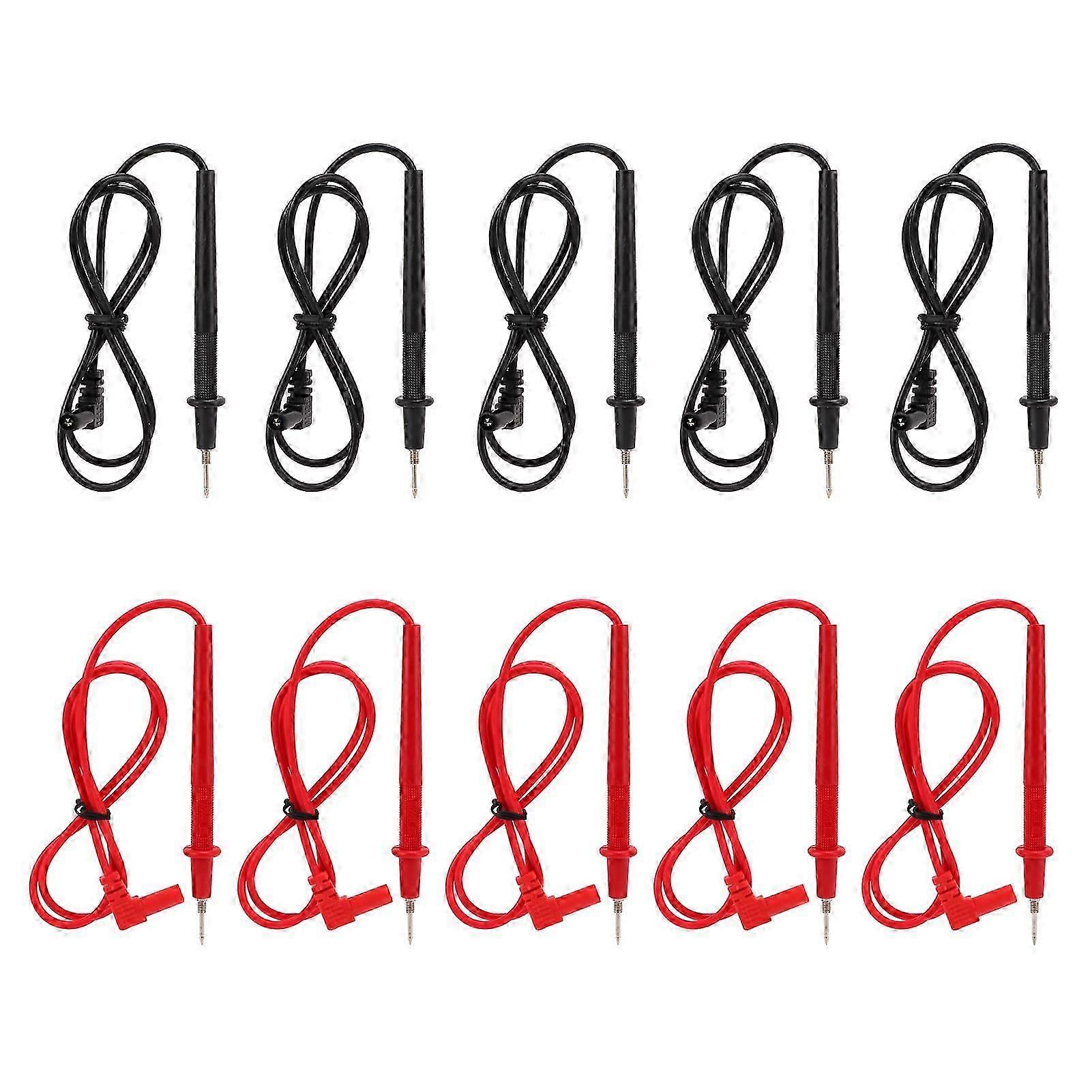 5Set J.30032 Multimeter Test Leads 2mm Ultra Fine Probe 10A Banana Plug with Threaded Tip