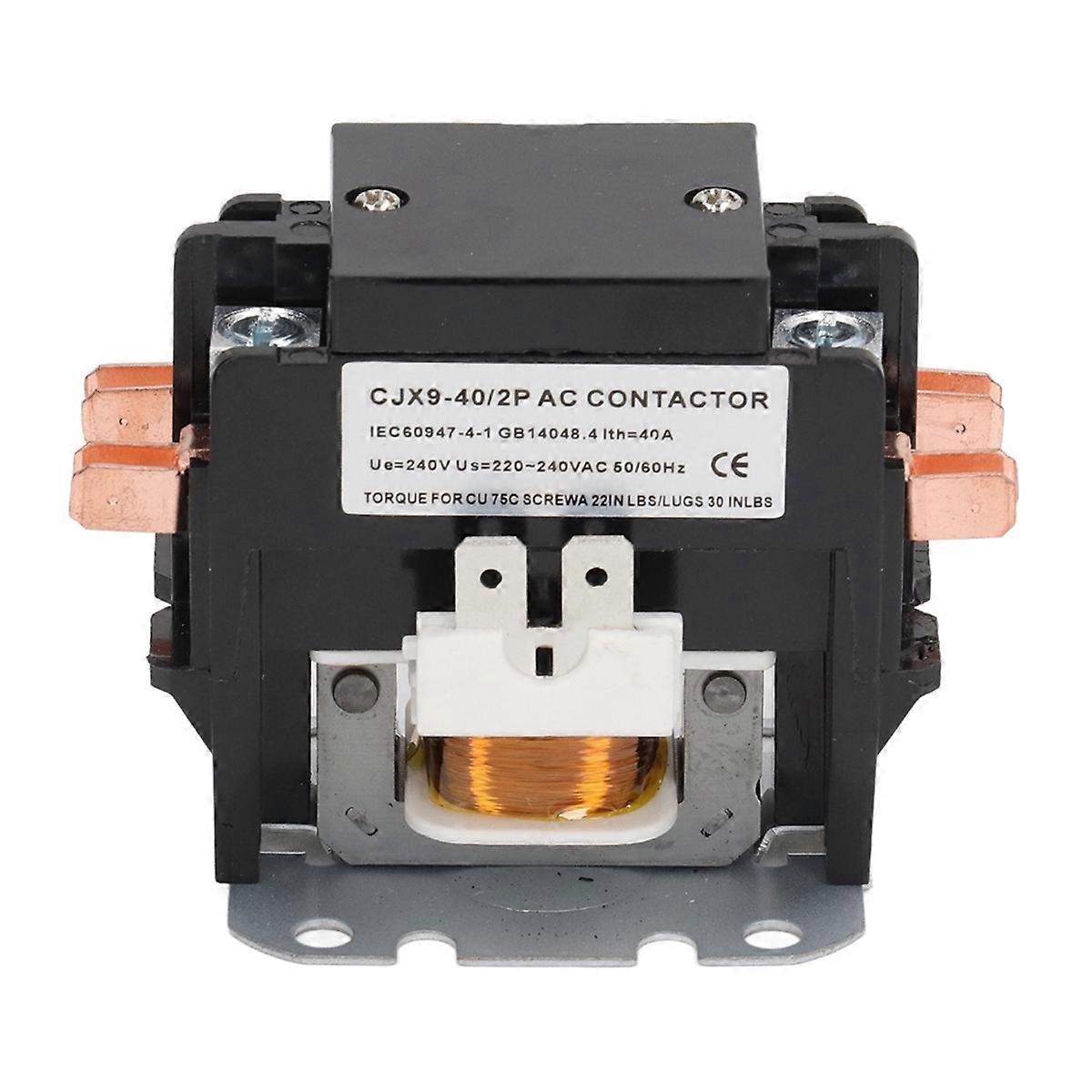Air Conditioner AC Contactor 40A 2P Replacement with Silver Alloy Contact Power Distribution Control