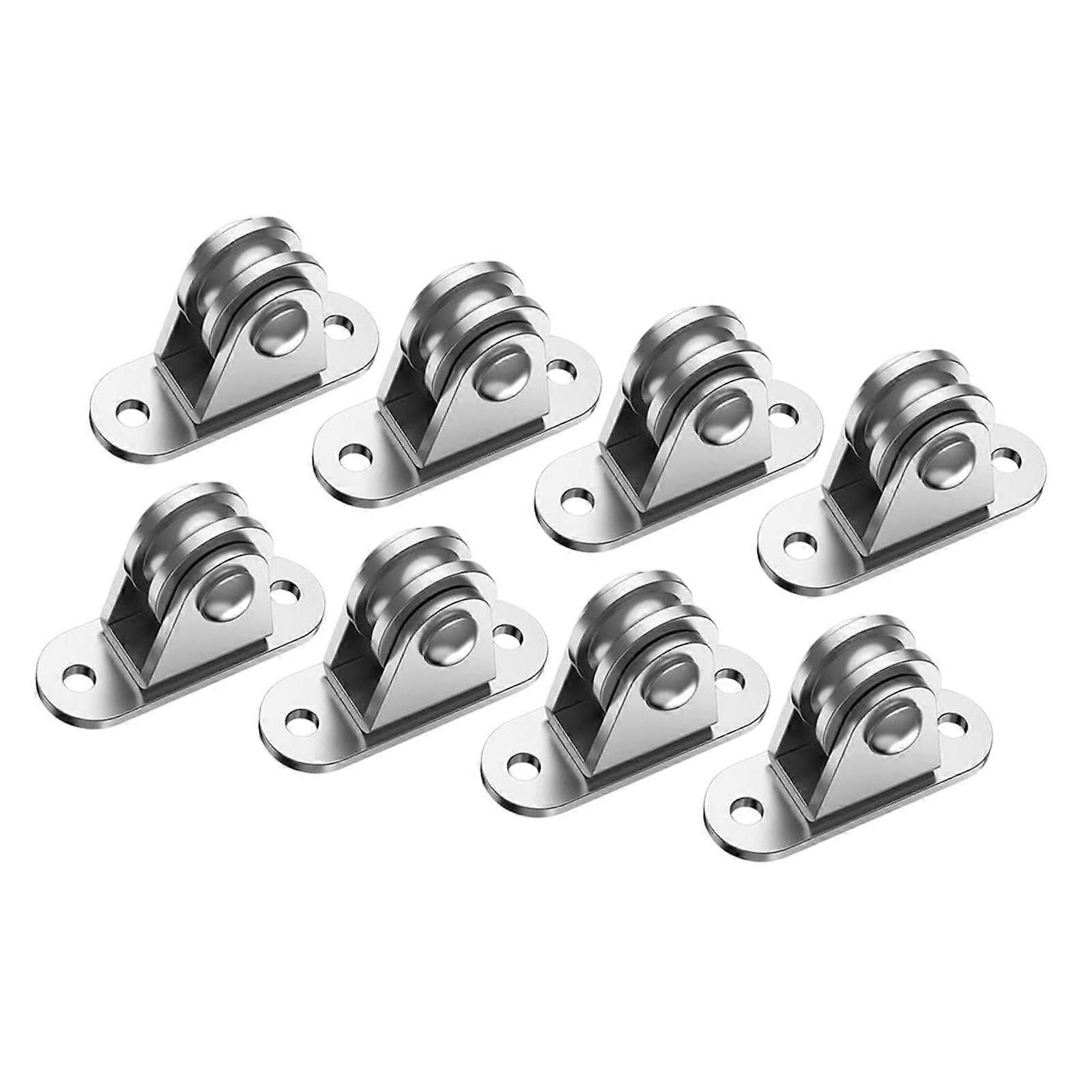 Pulley Block Track Rail Fixed Groove Wheel Pulley, 176-Pound Capacity, Winch Compatible, Easy Installation, 8-Piece Set
