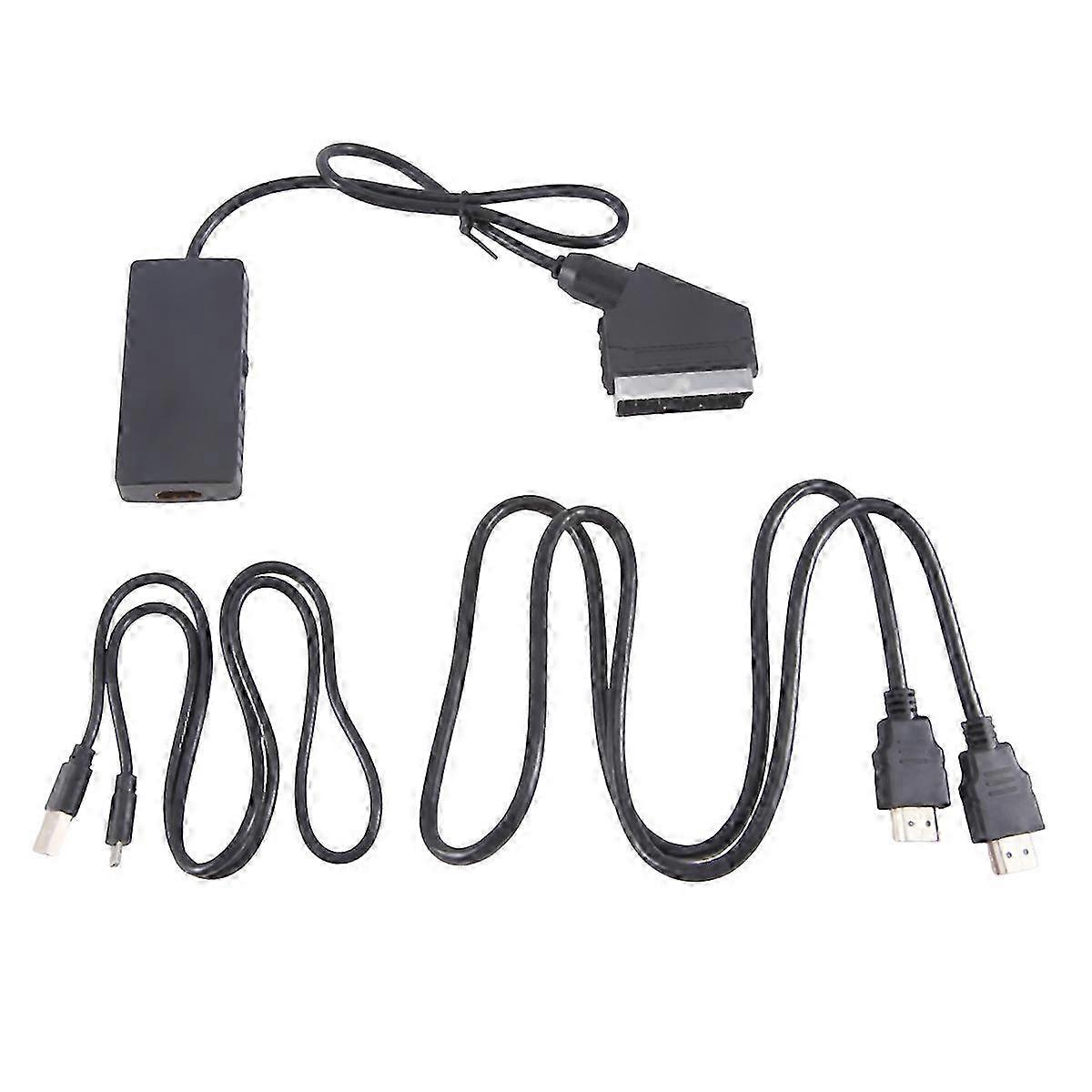 1080P HD SCART to -Compatible Video Audio Converter Box Adapter