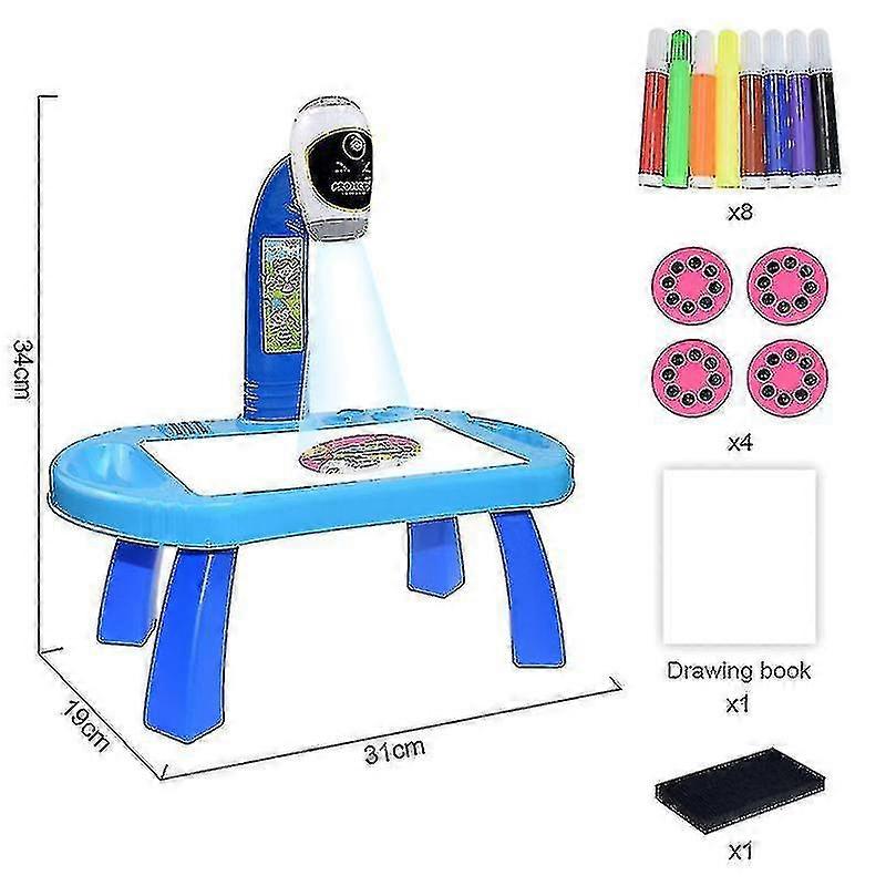 Children's Led Projector Drawing Tablet Set Art Drawing Board Lamp ...