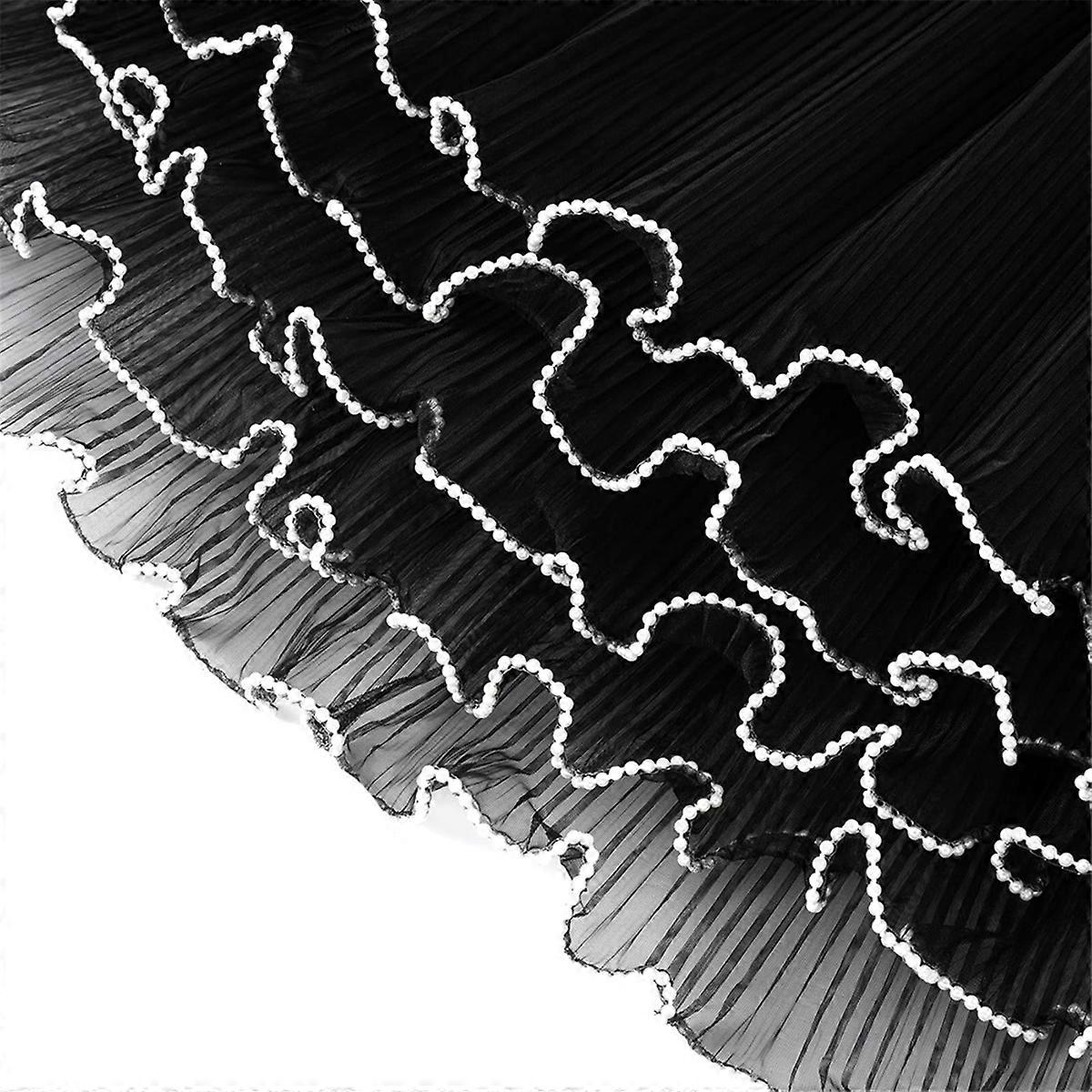 4 Yards Flower Wrapping Paper Pearl Edge, 3pack Black